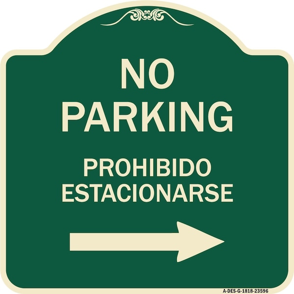 Signmission No Parking Prohibido Estacionarse W/ Left Arrow Heavy-Gauge Aluminum Sign, 18" x 18", G-1818-23596 A-DES-G-1818-23596 - main